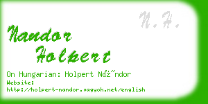 nandor holpert business card
